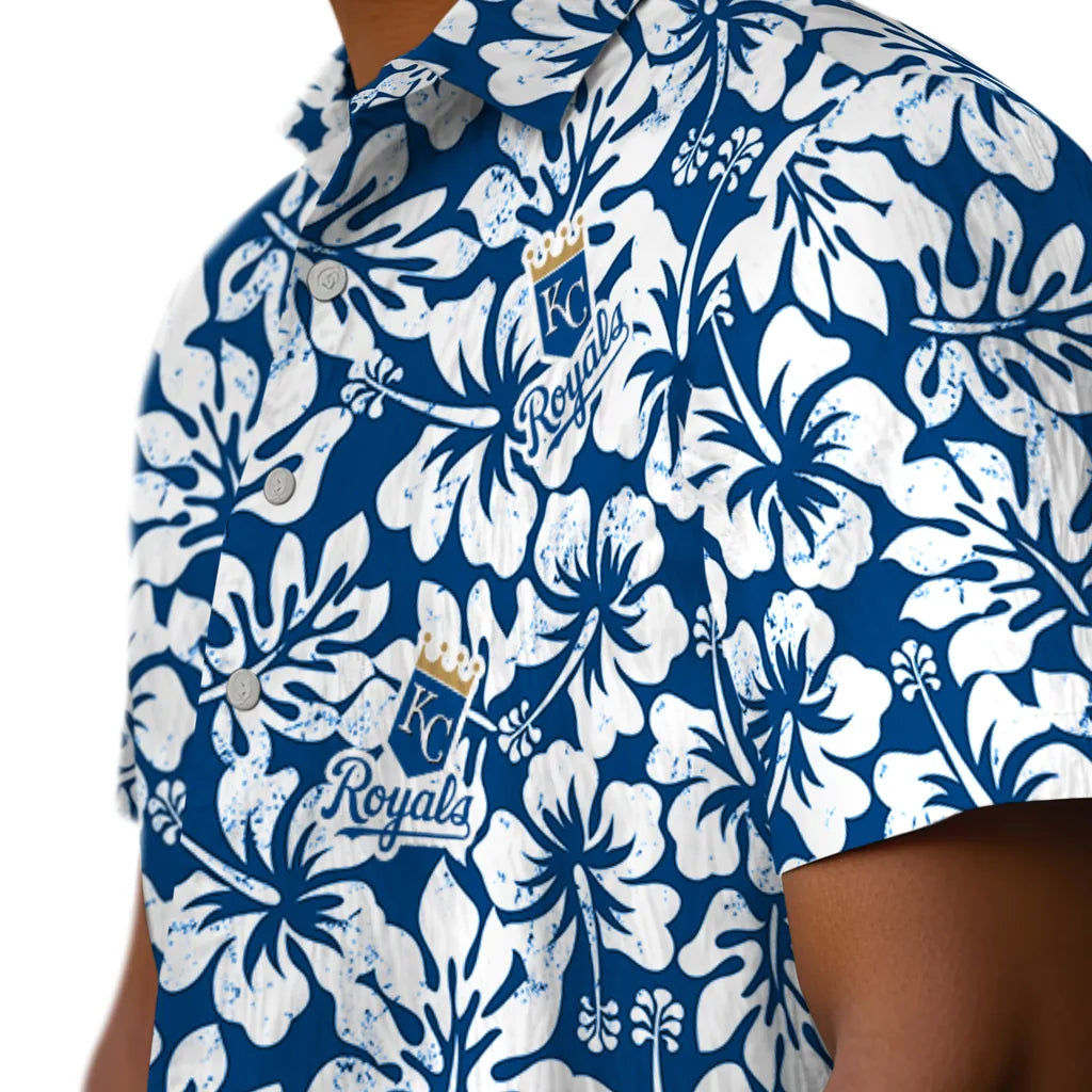 Kansas City Royals Hawaiian Shirt - Hibiscus Motif | Hula Hawaiian Shirts