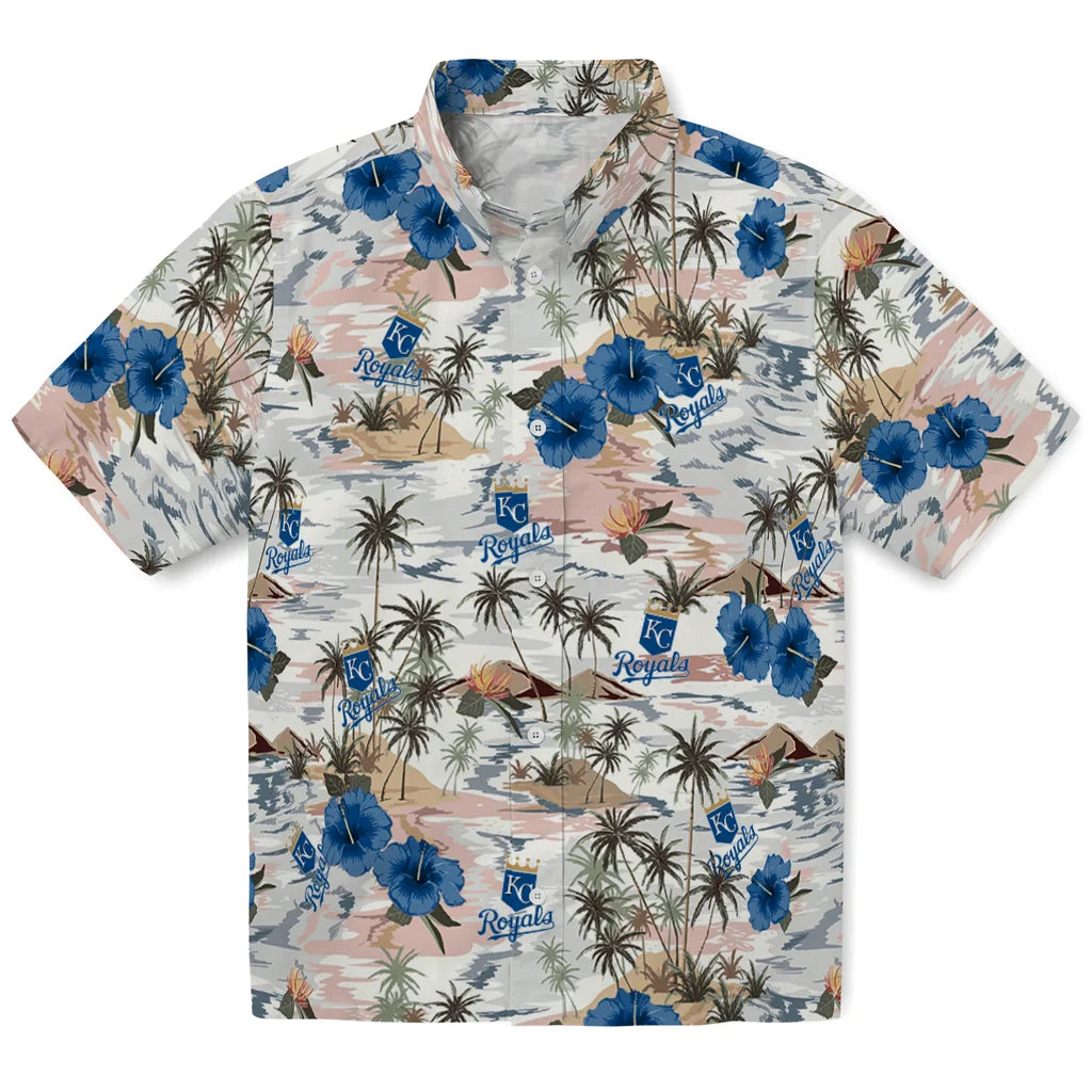 Kansas City Royals Hawaiian Shirt - Hibiscus Seaside | Hula Hawaiian Shirts