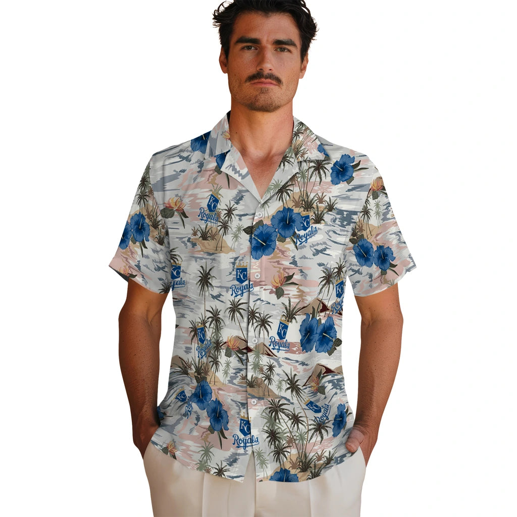 Kansas City Royals Hawaiian Shirt - Hibiscus Seaside | Hula Hawaiian Shirts