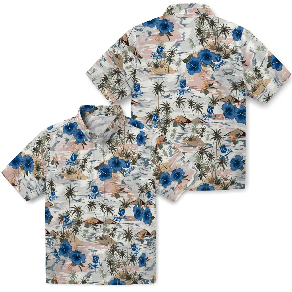 Kansas City Royals Hawaiian Shirt - Hibiscus Seaside | Hula Hawaiian Shirts