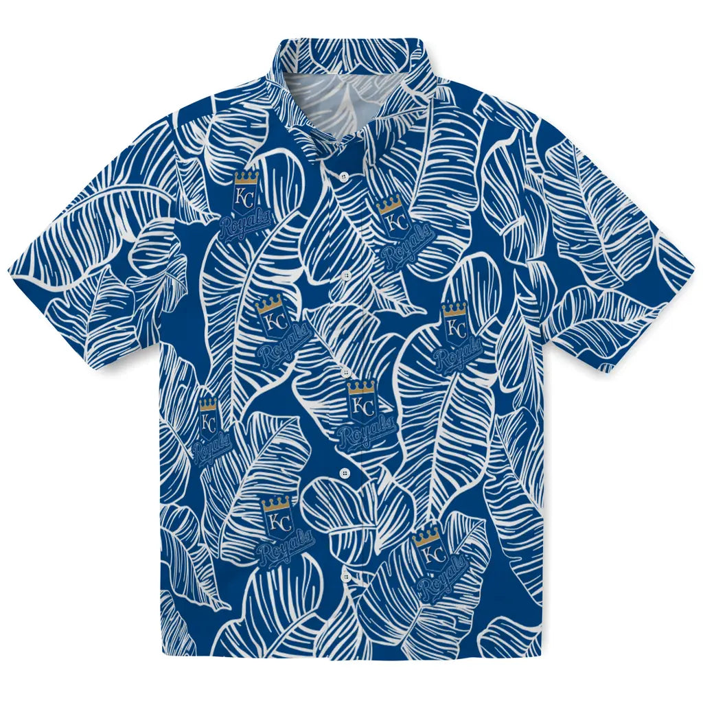 Kansas City Royals Hawaiian Shirt - Leaf Outline | Hula Hawaiian Shirts