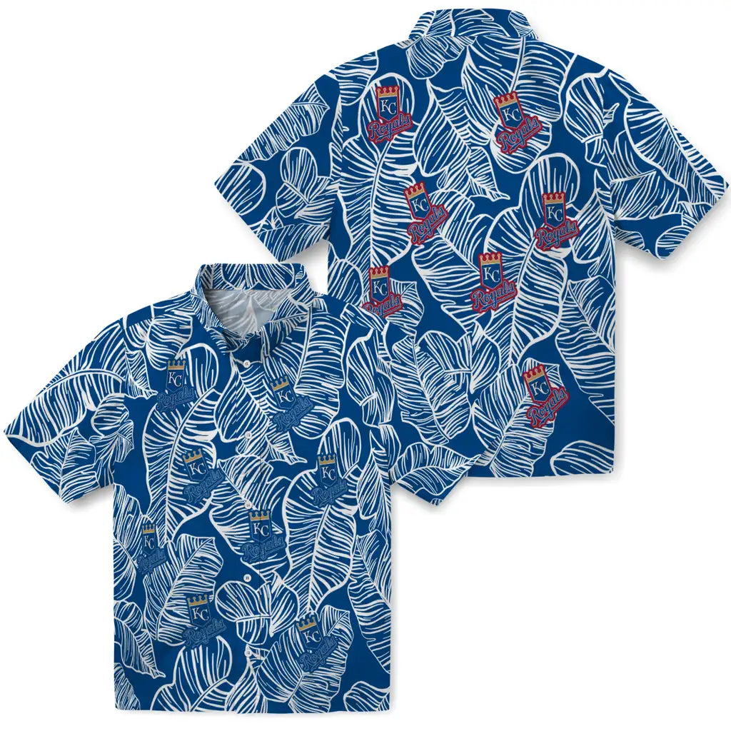 Kansas City Royals Hawaiian Shirt - Leaf Outline | Hula Hawaiian Shirts