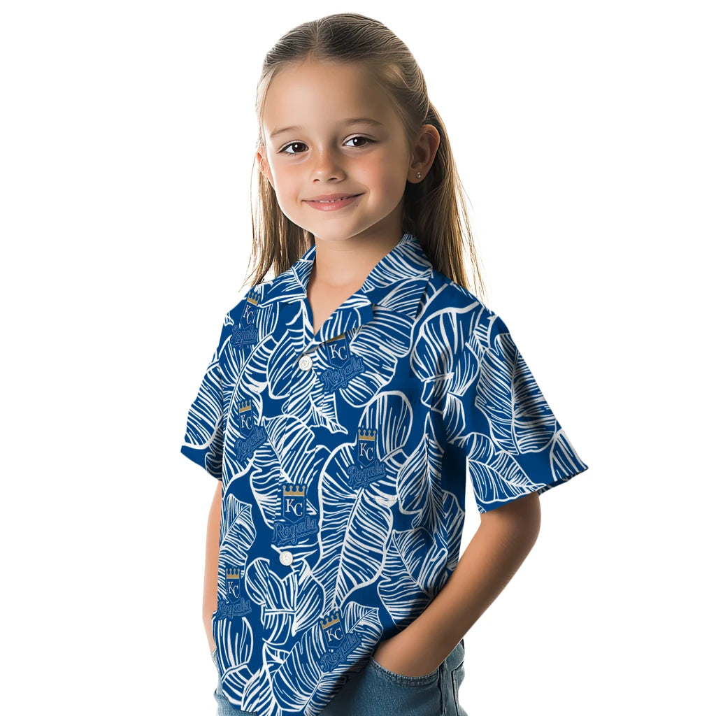Kansas City Royals Hawaiian Shirt - Leaf Outline | Hula Hawaiian Shirts