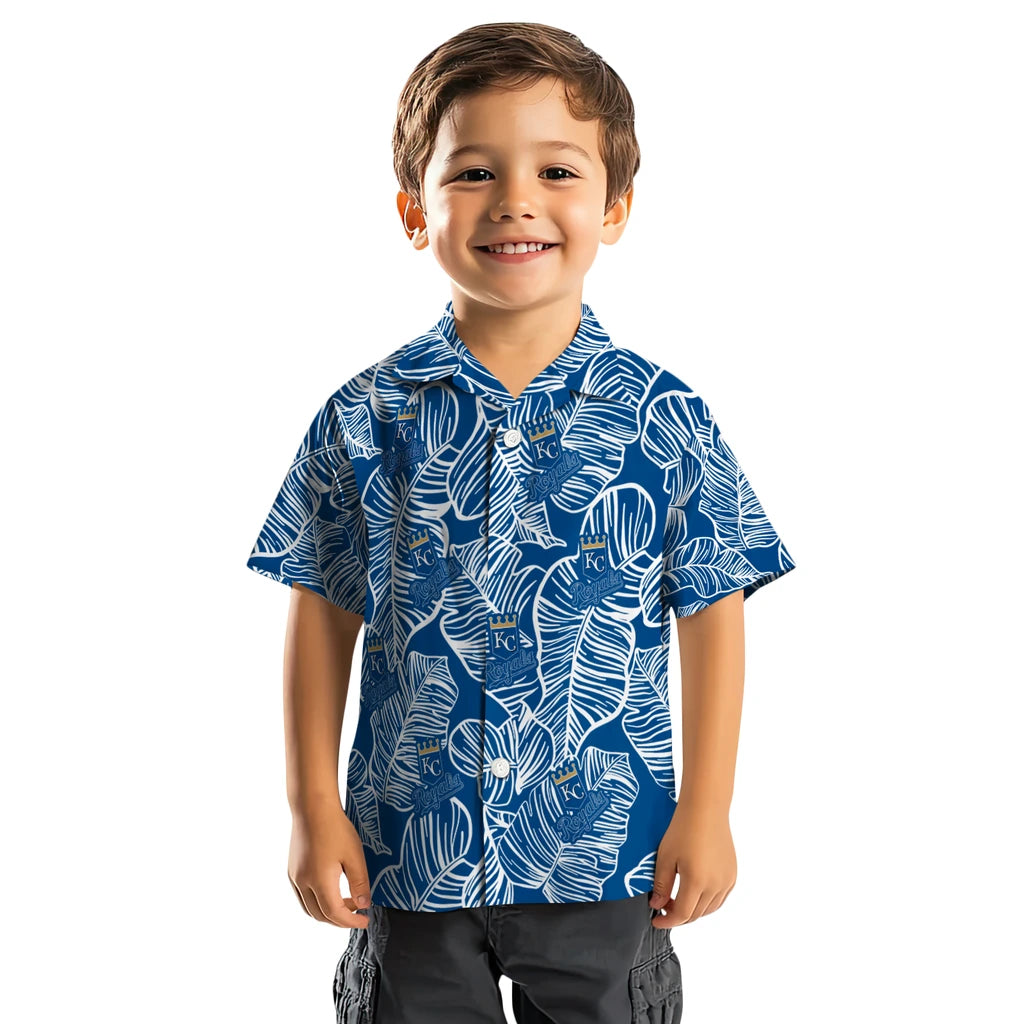 Kansas City Royals Hawaiian Shirt - Leaf Outline | Hula Hawaiian Shirts