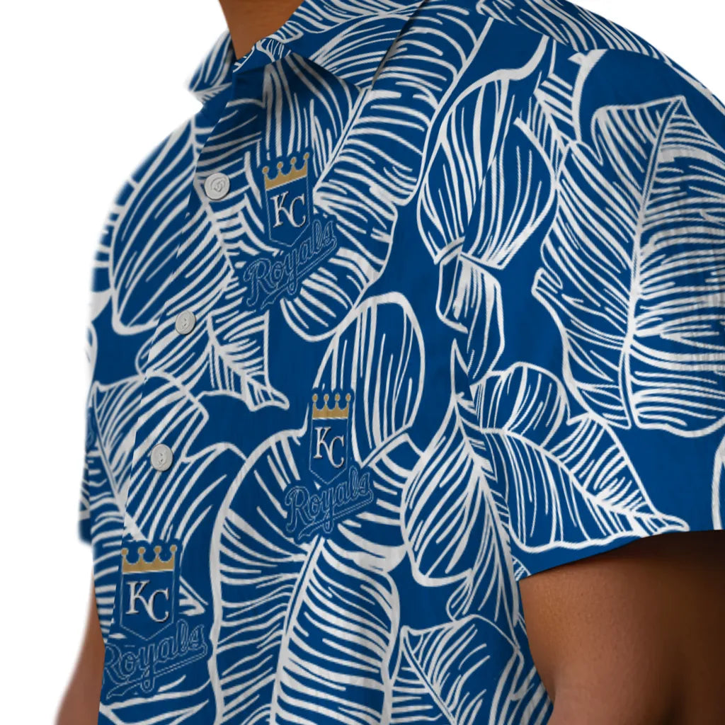 Kansas City Royals Hawaiian Shirt - Leaf Outline | Hula Hawaiian Shirts