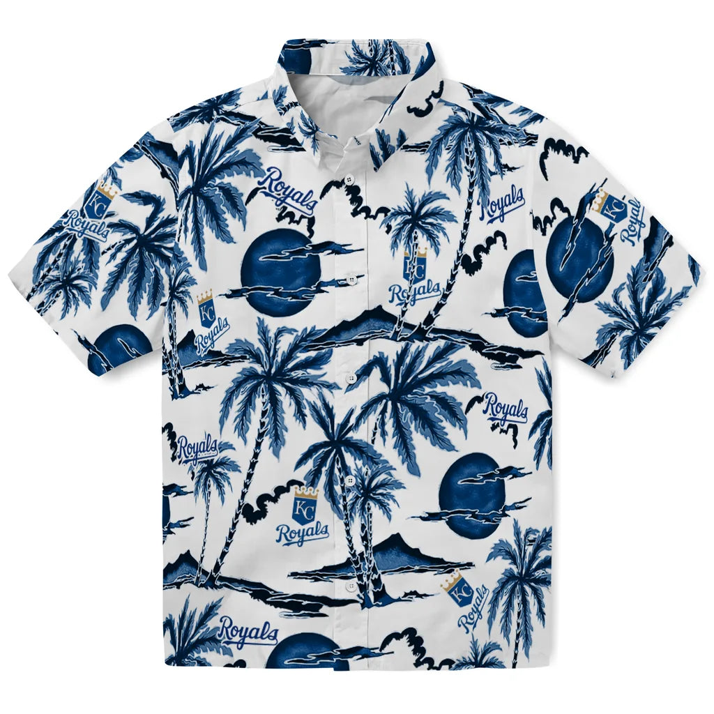 Kansas City Royals Hawaiian Shirt - Palm Sunset | Hula Hawaiian Shirts