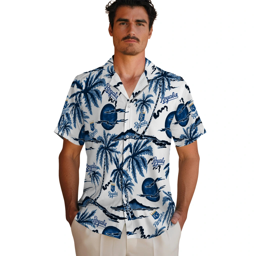 Kansas City Royals Hawaiian Shirt - Palm Sunset | Hula Hawaiian Shirts