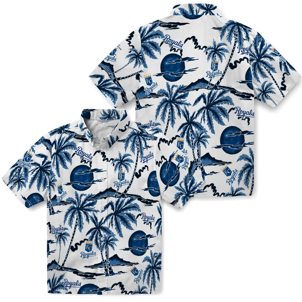 Kansas City Royals Hawaiian Shirt - Palm Sunset | Hula Hawaiian Shirts