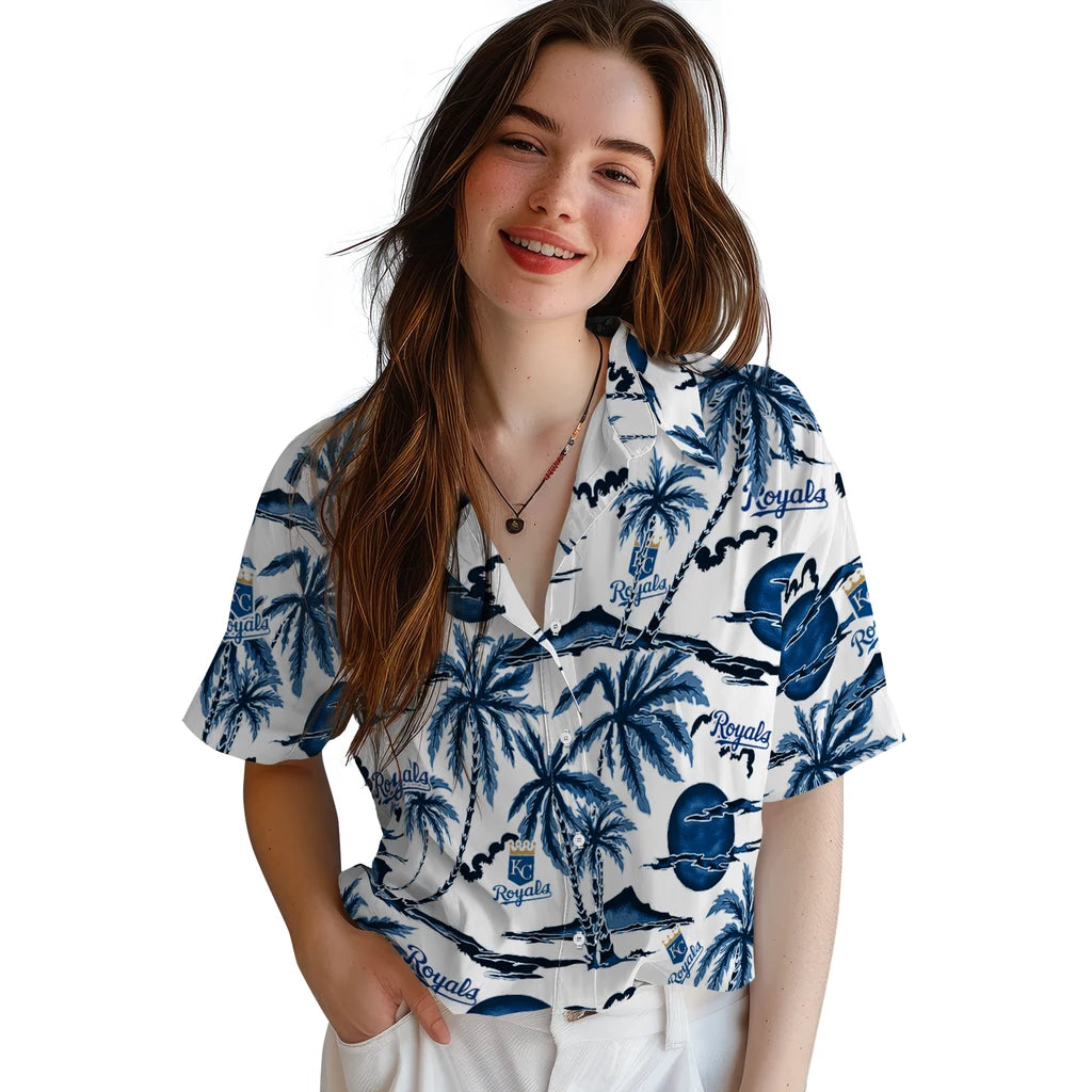 Kansas City Royals Hawaiian Shirt - Palm Sunset | Hula Hawaiian Shirts