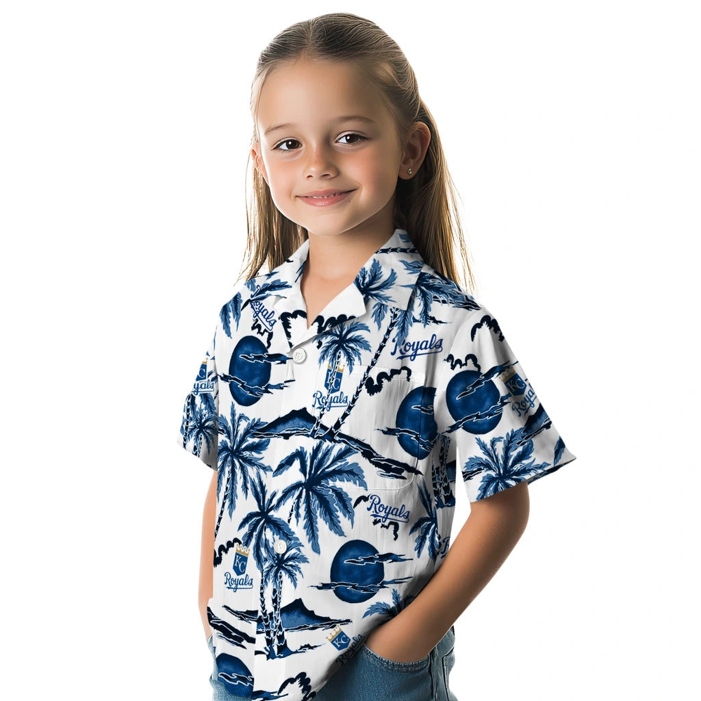 Kansas City Royals Hawaiian Shirt - Palm Sunset | Hula Hawaiian Shirts