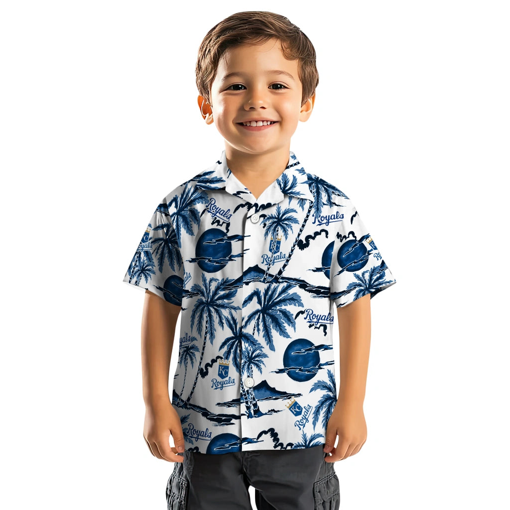 Kansas City Royals Hawaiian Shirt - Palm Sunset | Hula Hawaiian Shirts