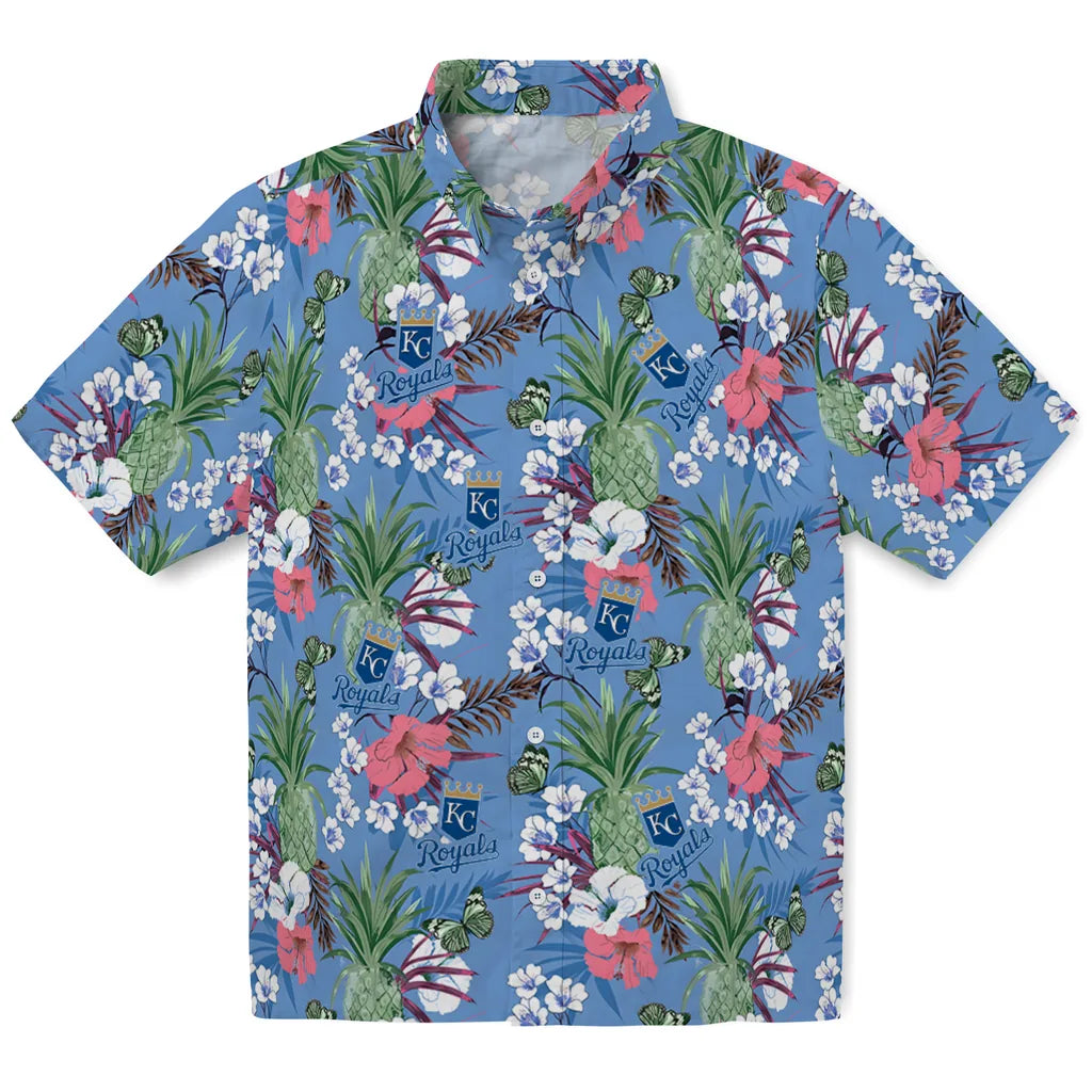 Kansas City Royals Hawaiian Shirt - Pineapple Bouquet | Hula Hawaiian Shirts