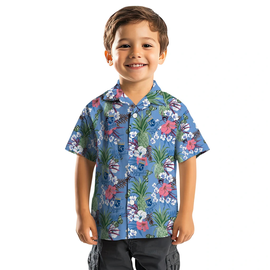 Kansas City Royals Hawaiian Shirt - Pineapple Bouquet | Hula Hawaiian Shirts
