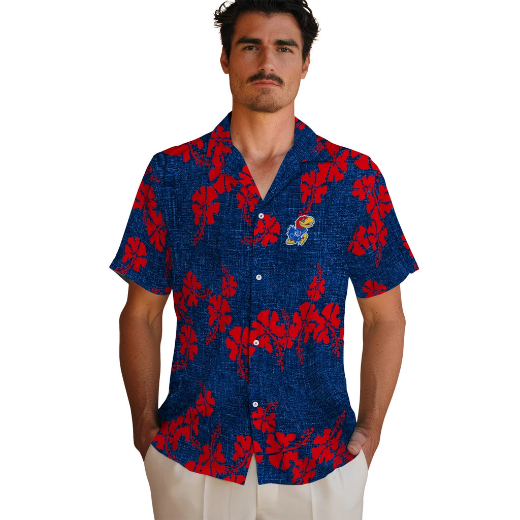 Kansas Jayhawks Hawaiian Shirt - 50th State Flower | Hula Hawaiian Shirts