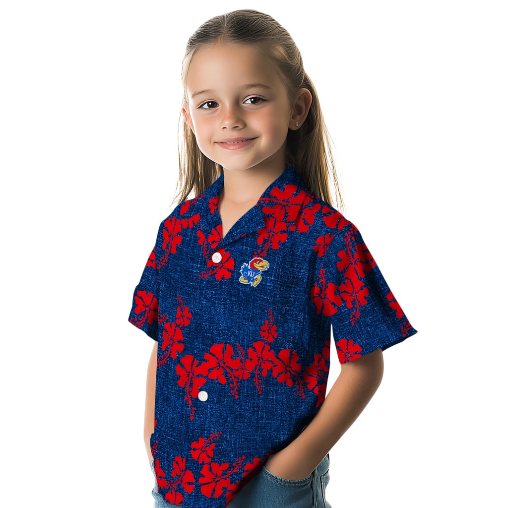 Kansas Jayhawks Hawaiian Shirt - 50th State Flower | Hula Hawaiian Shirts