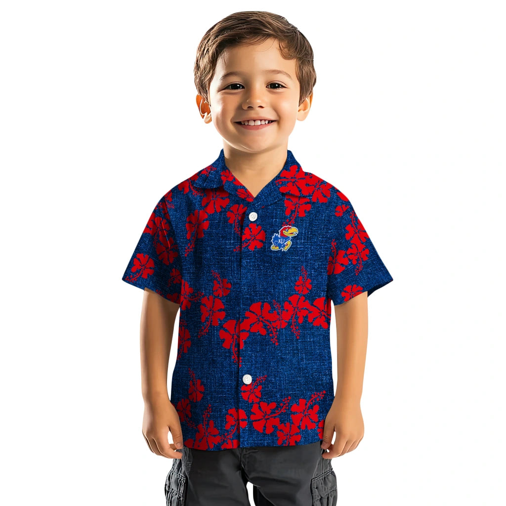 Kansas Jayhawks Hawaiian Shirt - 50th State Flower | Hula Hawaiian Shirts