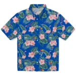 Kansas Jayhawks Hawaiian Shirt - Flamingo and Hibiscus | Hula Hawaiian Shirts