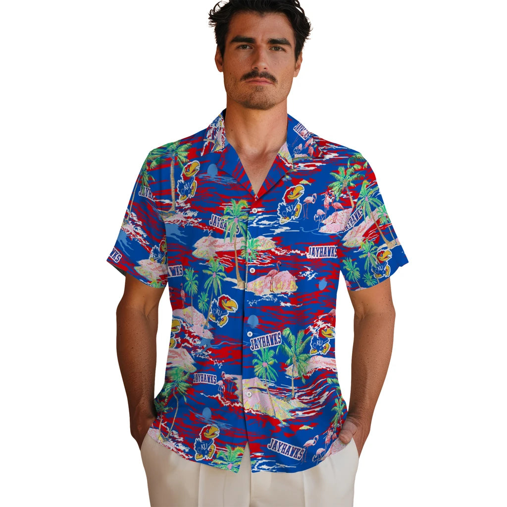 Kansas Jayhawks Hawaiian Shirt - Hawaii Island | Hula Hawaiian Shirts