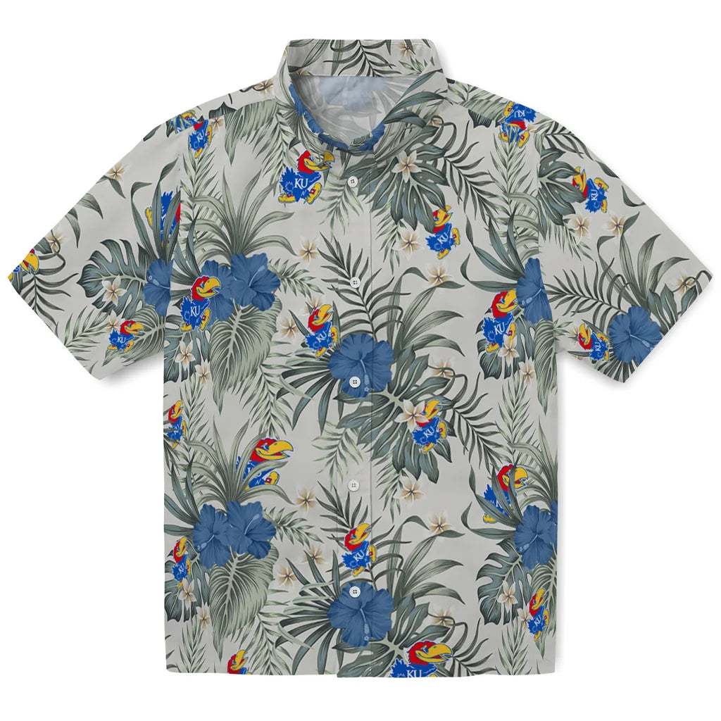 Kansas Jayhawks Hawaiian Shirt - Hibiscus Designs | Hula Hawaiian Shirts