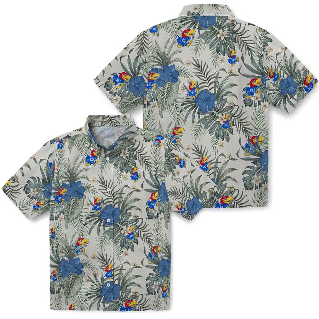 Kansas Jayhawks Hawaiian Shirt - Hibiscus Designs | Hula Hawaiian Shirts