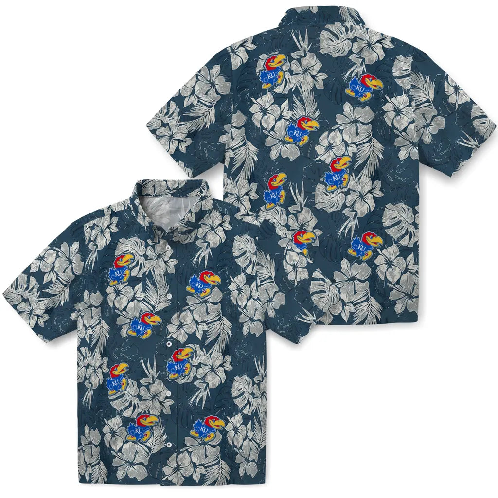 Kansas Jayhawks Hawaiian Shirt - Hibiscus Flowers | Hula Hawaiian Shirts