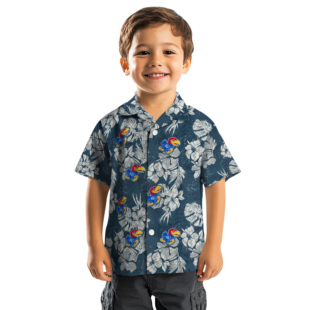 Kansas Jayhawks Hawaiian Shirt - Hibiscus Flowers | Hula Hawaiian Shirts