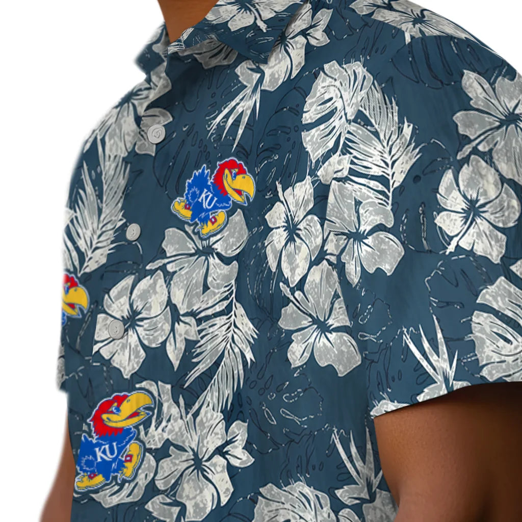 Kansas Jayhawks Hawaiian Shirt - Hibiscus Flowers | Hula Hawaiian Shirts