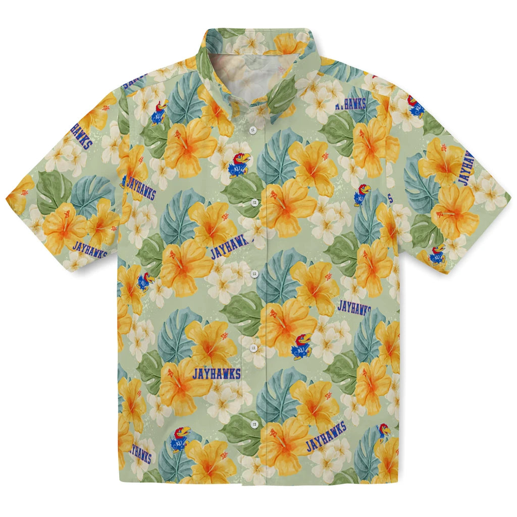 Kansas Jayhawks Hawaiian Shirt - Hibiscus Mood | Hula Hawaiian Shirts
