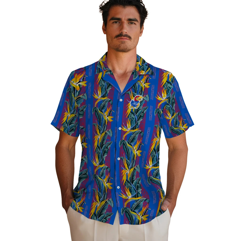 Kansas Jayhawks Hawaiian Shirt - Paradise Vines | Hula Hawaiian Shirts