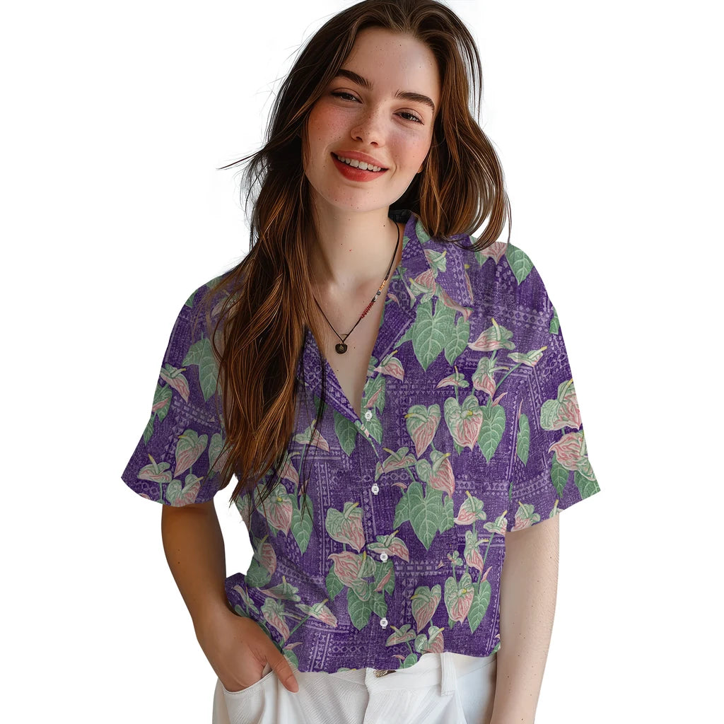 Kansas State Wildcats Hawaiian Shirt - Anthurium Overlay | Hula Hawaiian Shirts