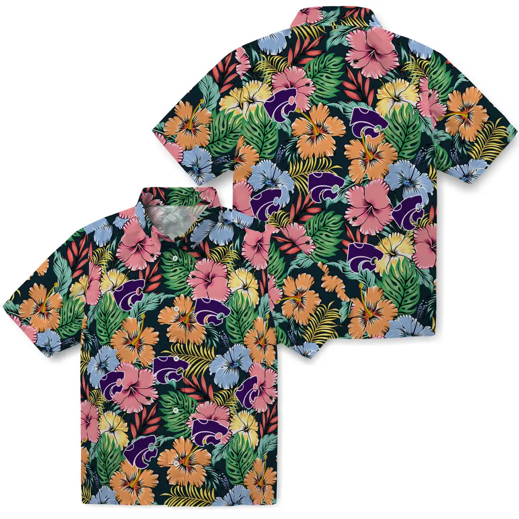 Kansas State Wildcats Hawaiian Shirt - Brilliant Hibiscus Garden | Hula Hawaiian Shirts