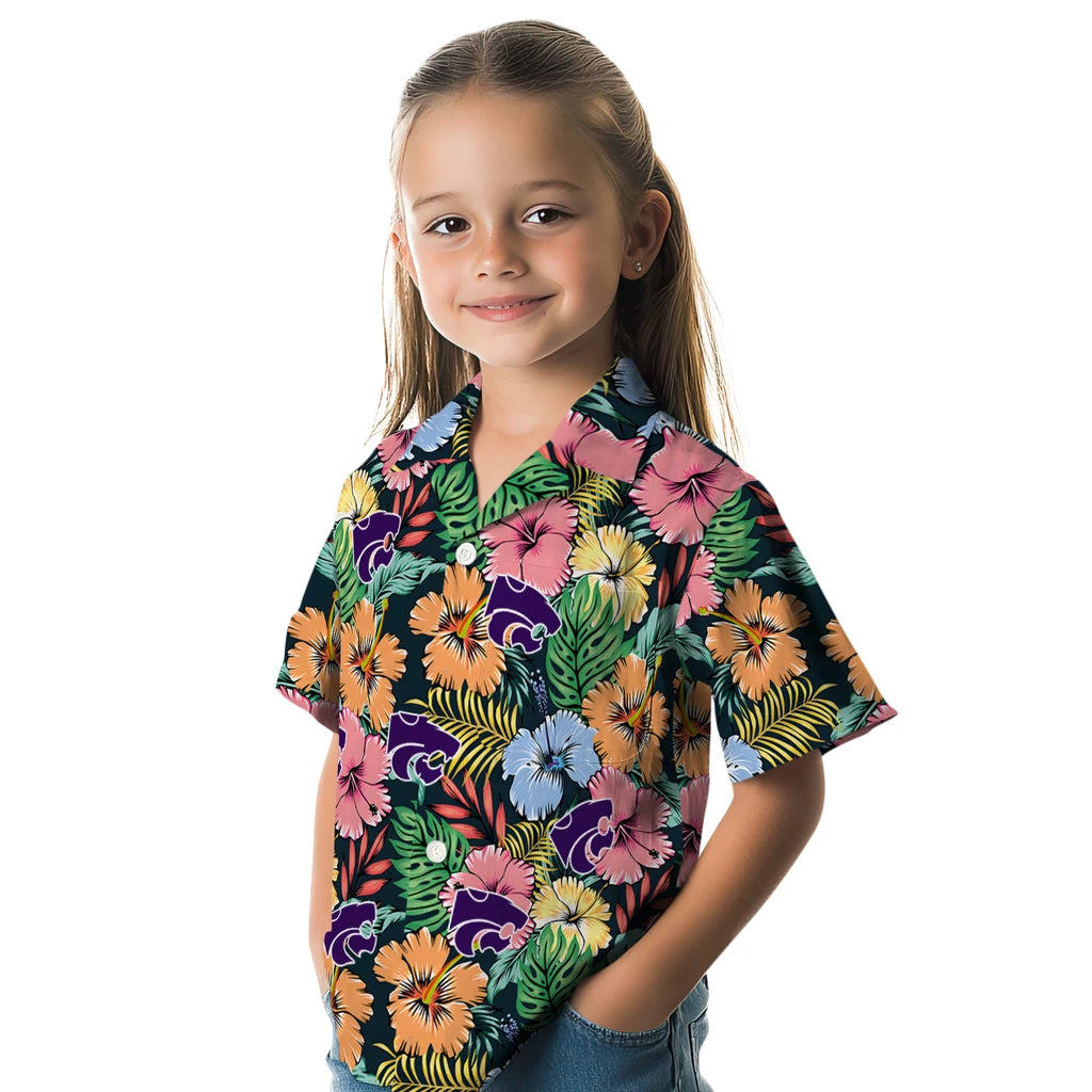 Kansas State Wildcats Hawaiian Shirt - Brilliant Hibiscus Garden | Hula Hawaiian Shirts