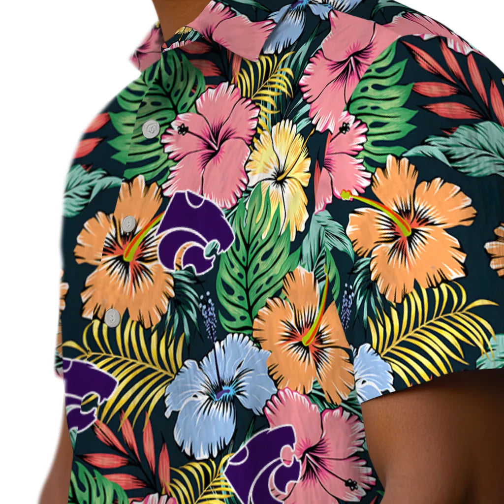 Kansas State Wildcats Hawaiian Shirt - Brilliant Hibiscus Garden | Hula Hawaiian Shirts