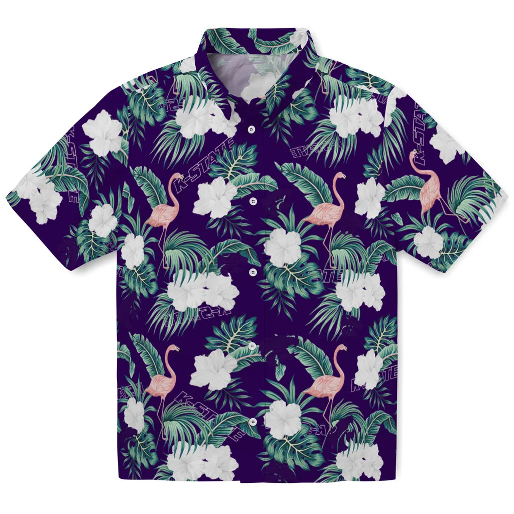 Kansas State Wildcats Hawaiian Shirt - Flamingo and Hibiscus | Hula Hawaiian Shirts