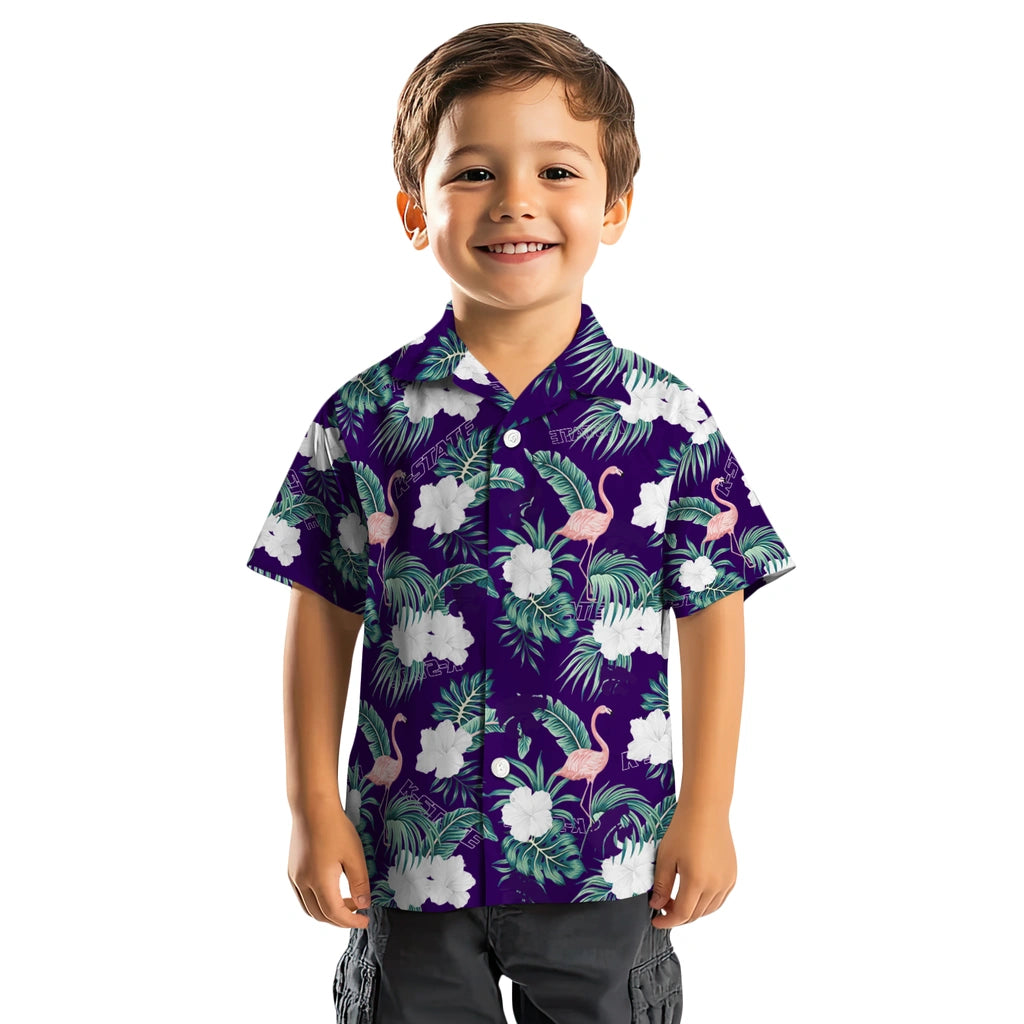 Kansas State Wildcats Hawaiian Shirt - Flamingo and Hibiscus | Hula Hawaiian Shirts