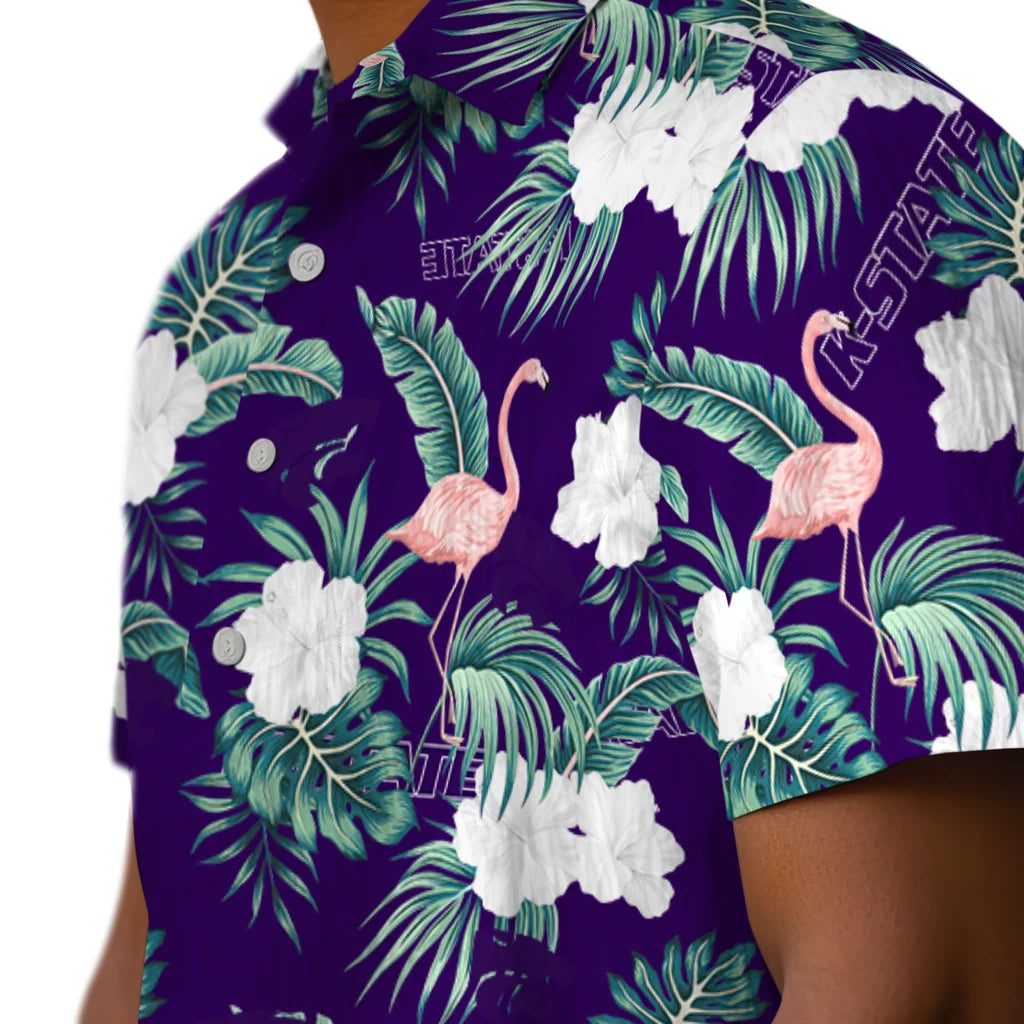 Kansas State Wildcats Hawaiian Shirt - Flamingo and Hibiscus | Hula Hawaiian Shirts