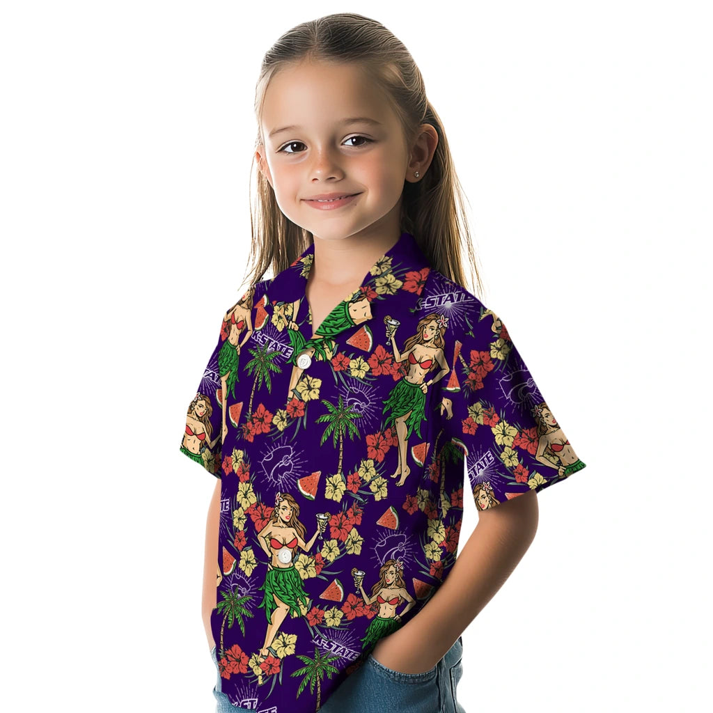 Kansas State Wildcats Hawaiian Shirt - Hawaiian Girls Design | Hula Hawaiian Shirts