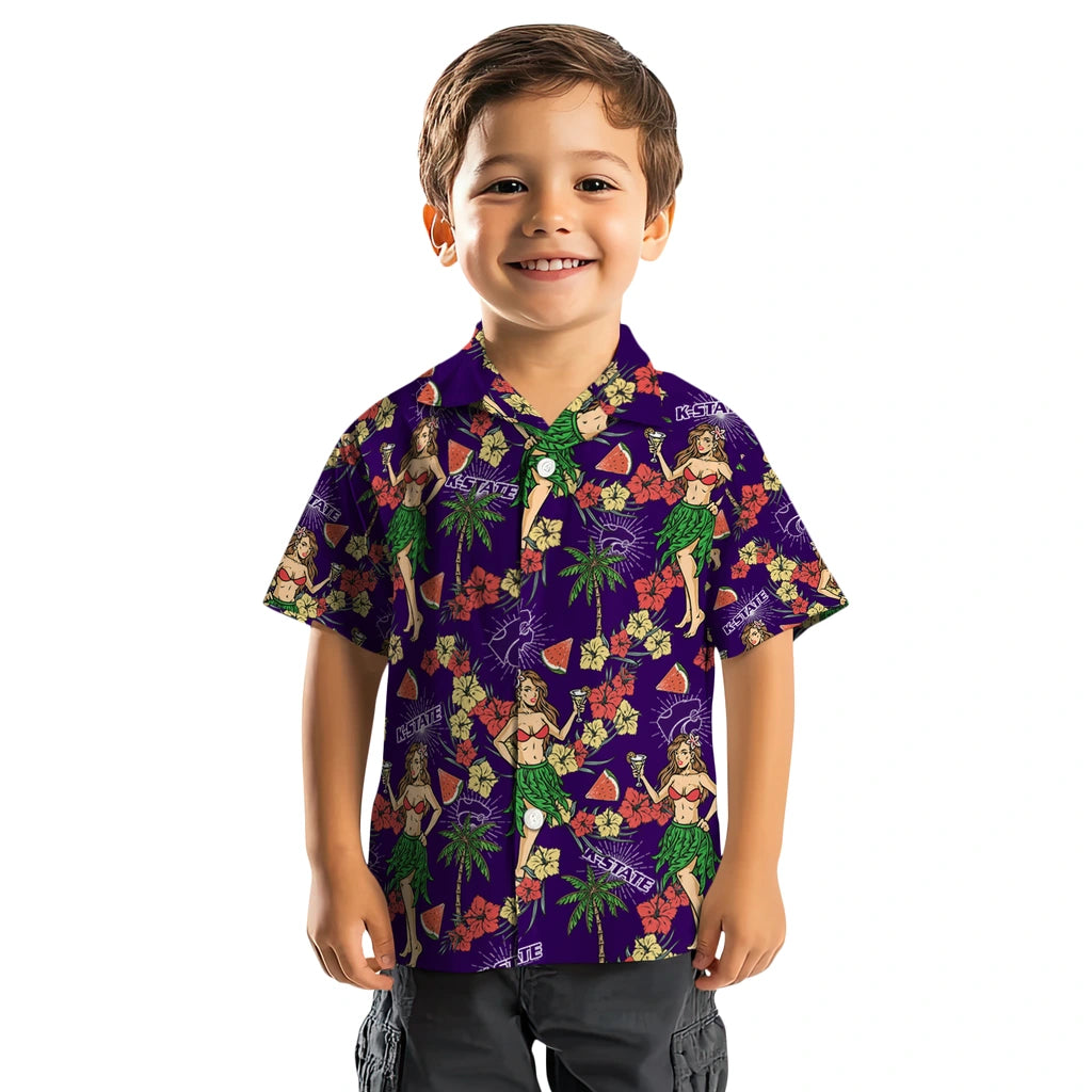 Kansas State Wildcats Hawaiian Shirt - Hawaiian Girls Design | Hula Hawaiian Shirts