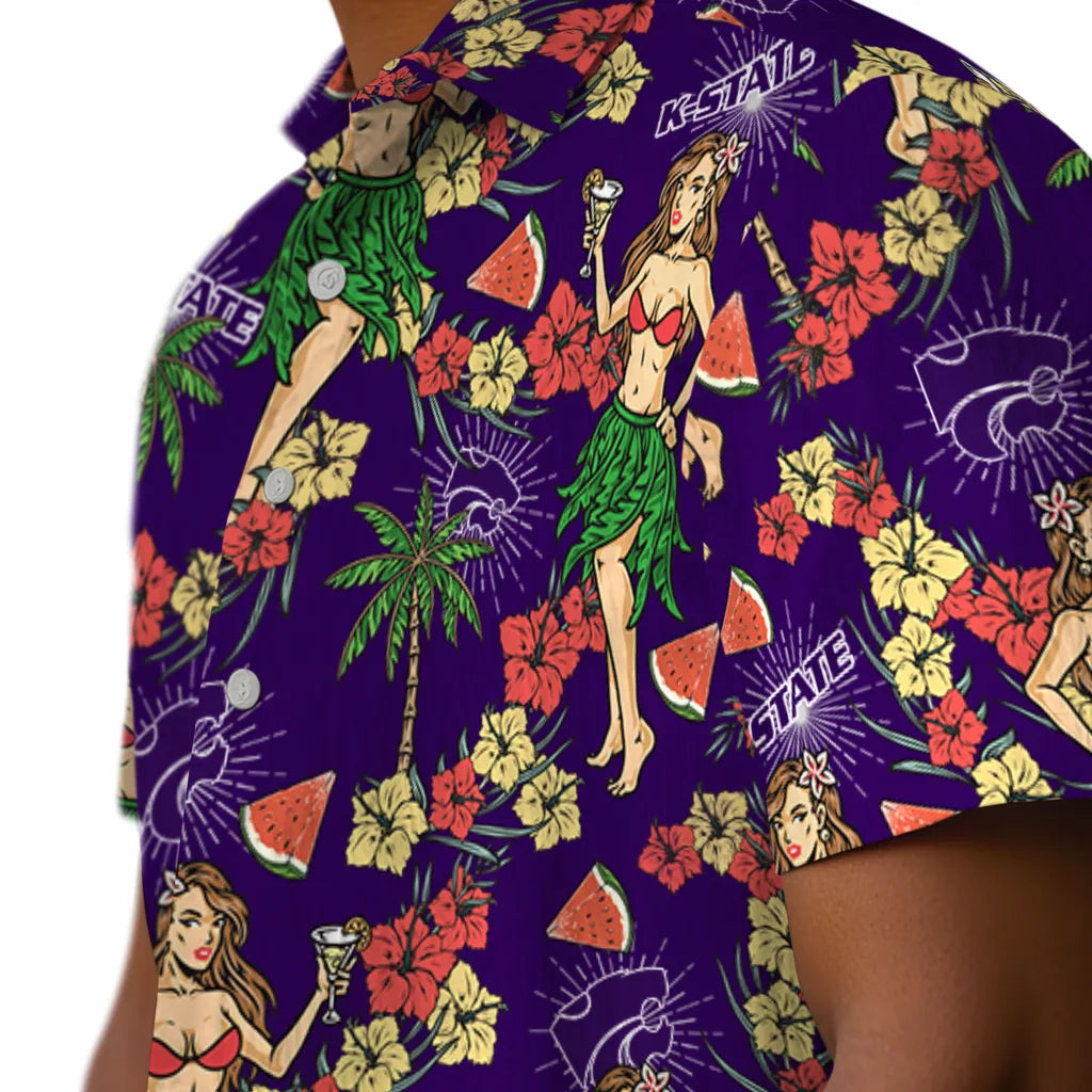 Kansas State Wildcats Hawaiian Shirt - Hawaiian Girls Design | Hula Hawaiian Shirts