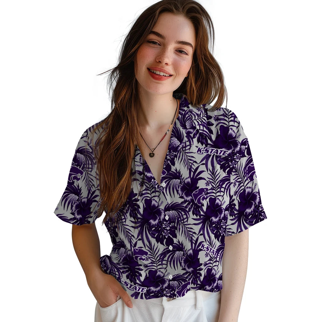 Kansas State Wildcats Hawaiian Shirt - Hibiscus Exotic | Hula Hawaiian Shirts