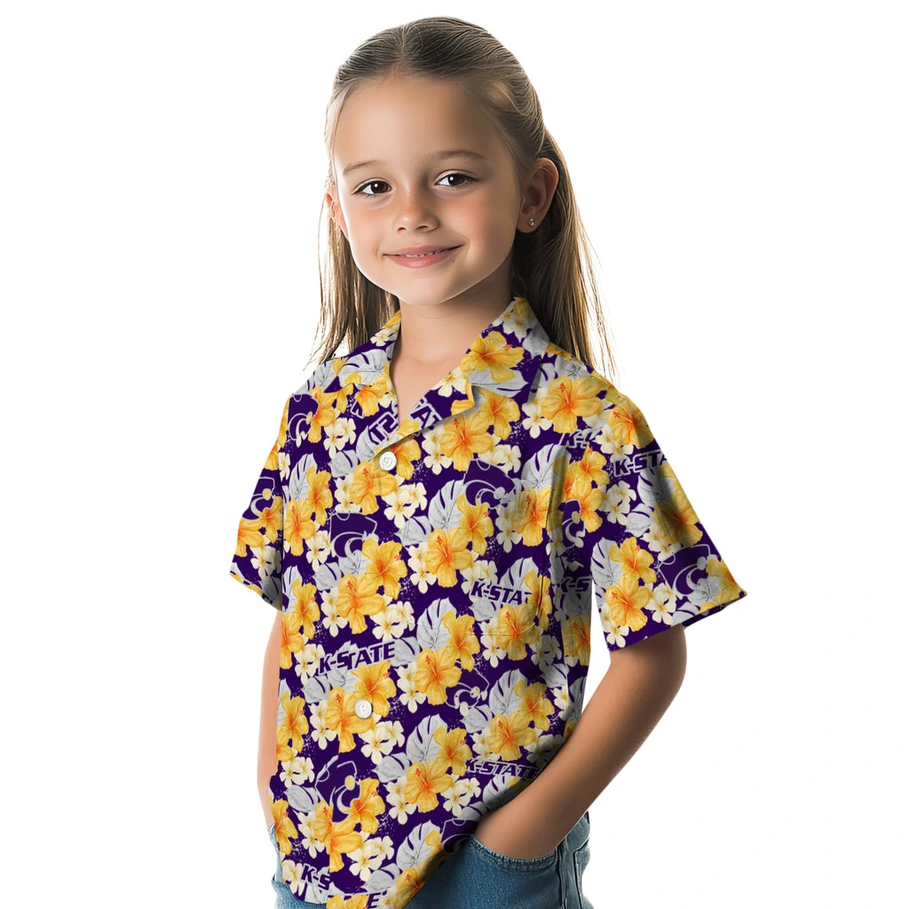 Kansas State Wildcats Hawaiian Shirt - Hibiscus Tropics | Hula Hawaiian Shirts