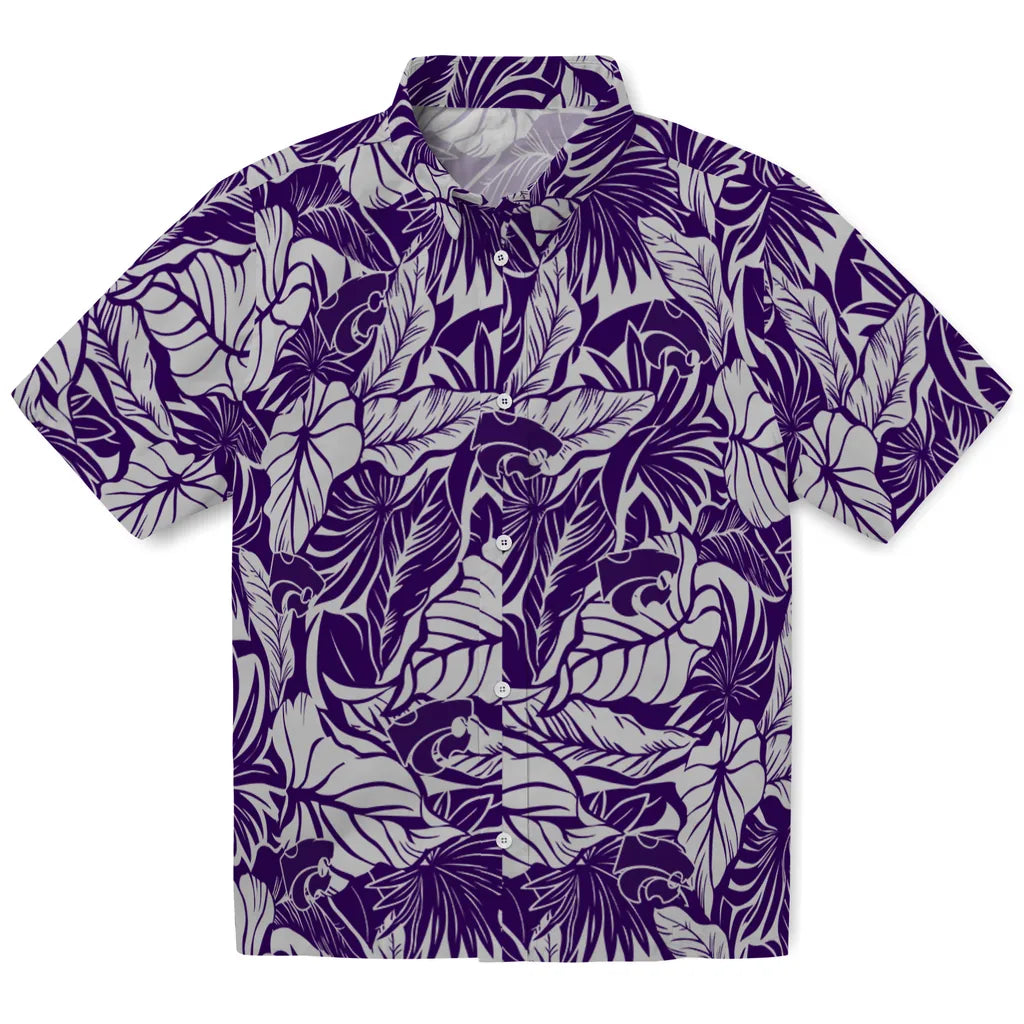 Kansas State Wildcats Hawaiian Shirt - Monstera Layer | Hula Hawaiian Shirts