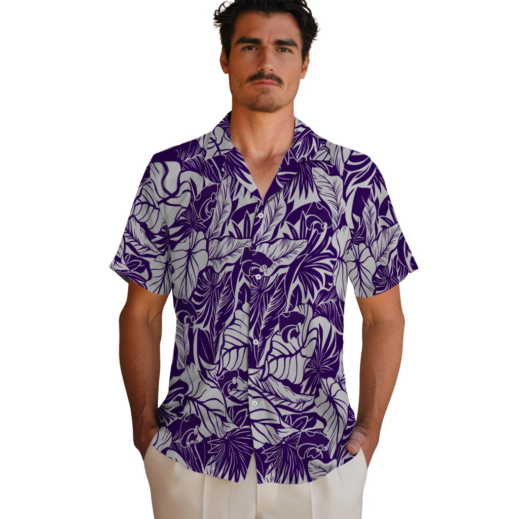 Kansas State Wildcats Hawaiian Shirt - Monstera Layer | Hula Hawaiian Shirts