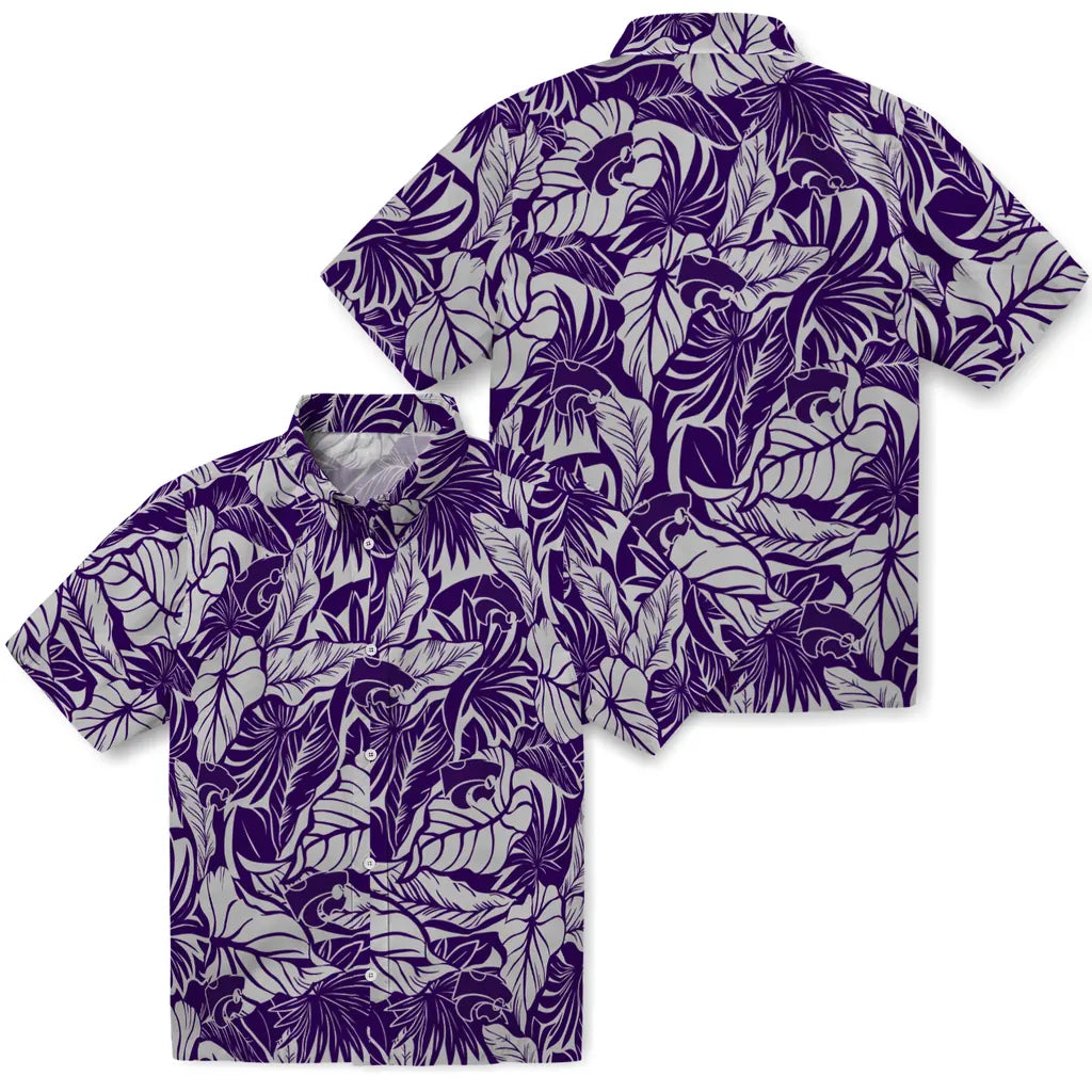 Kansas State Wildcats Hawaiian Shirt - Monstera Layer | Hula Hawaiian Shirts