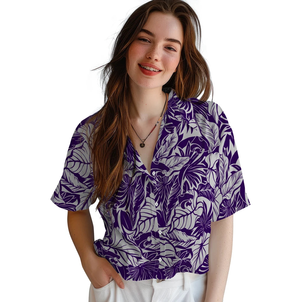 Kansas State Wildcats Hawaiian Shirt - Monstera Layer | Hula Hawaiian Shirts