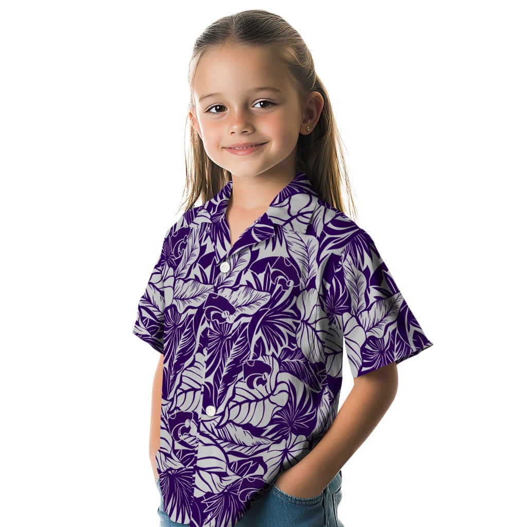 Kansas State Wildcats Hawaiian Shirt - Monstera Layer | Hula Hawaiian Shirts