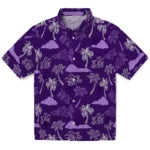 Kansas State Wildcats Hawaiian Shirt - Palm And Clouds | Hula Hawaiian Shirts