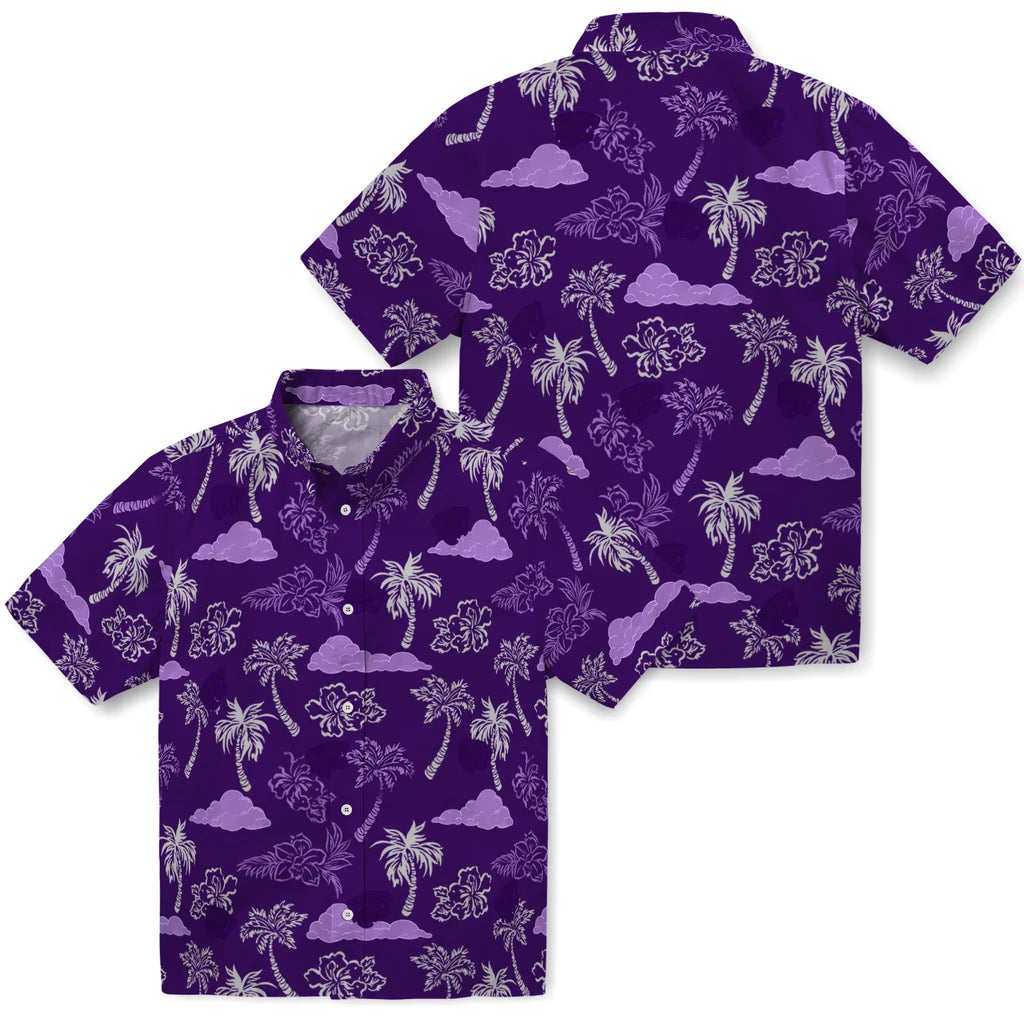 Kansas State Wildcats Hawaiian Shirt - Palm And Clouds | Hula Hawaiian Shirts