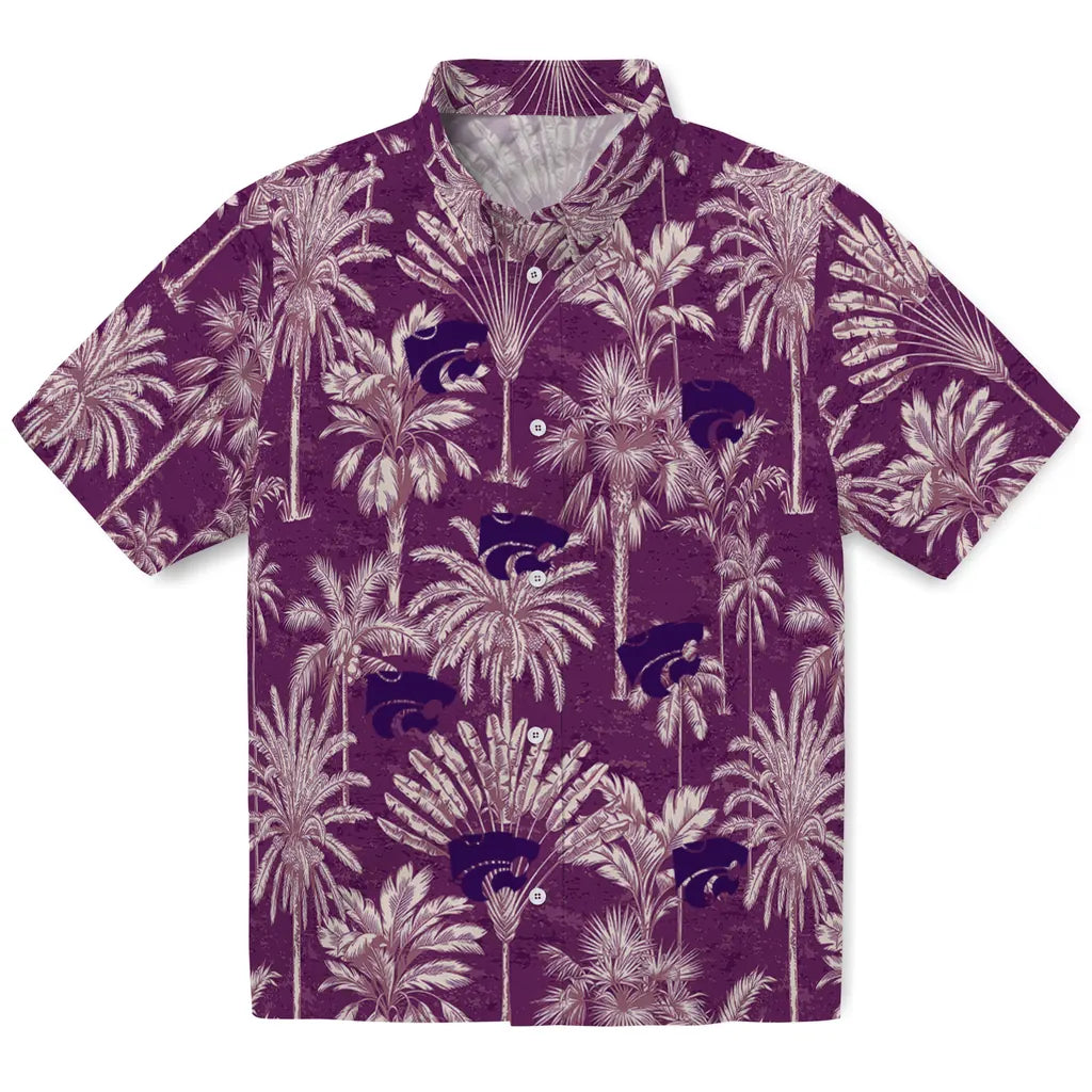 Kansas State Wildcats Hawaiian Shirt - Vintage Palm Tree | Hula Hawaiian Shirts