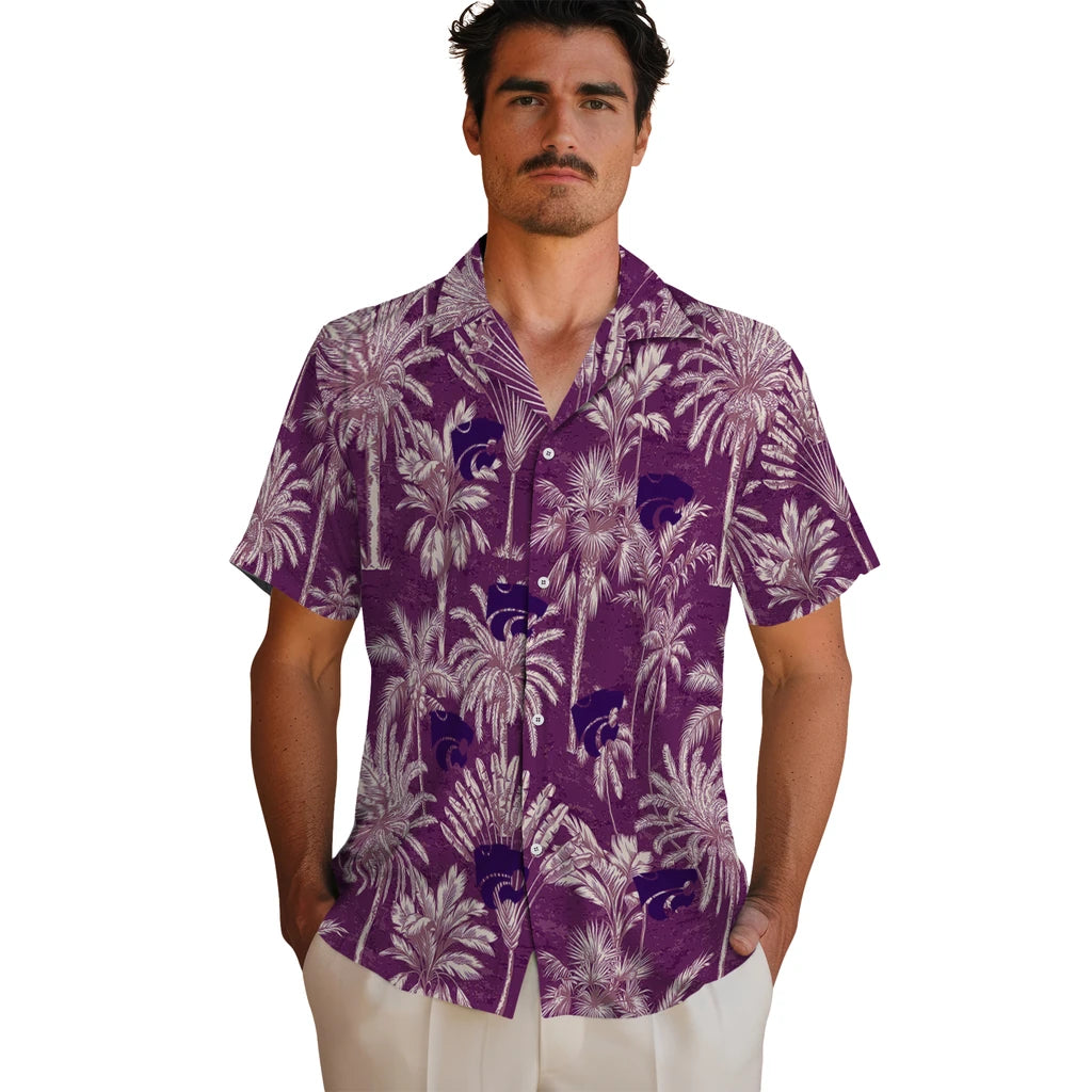 Kansas State Wildcats Hawaiian Shirt - Vintage Palm Tree | Hula Hawaiian Shirts